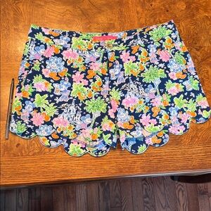 Lilly Pulitzer by Disney Collection , Navy Floral High Waist Shorts